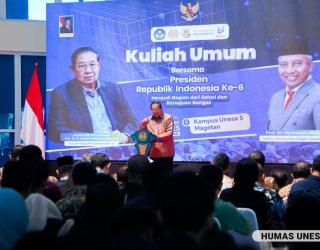 SBY Ajak Mahasiswa Unesa Jadi Lokomotif Kemajuan Bangsa di Kuliah Umum Magetan