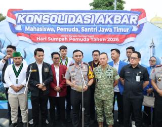 Momentum Sumpah Pemuda 5.000 Mahasiswa dan Santri Jatim Gelar Konsolidasi Akbar di Mapolda Jatim