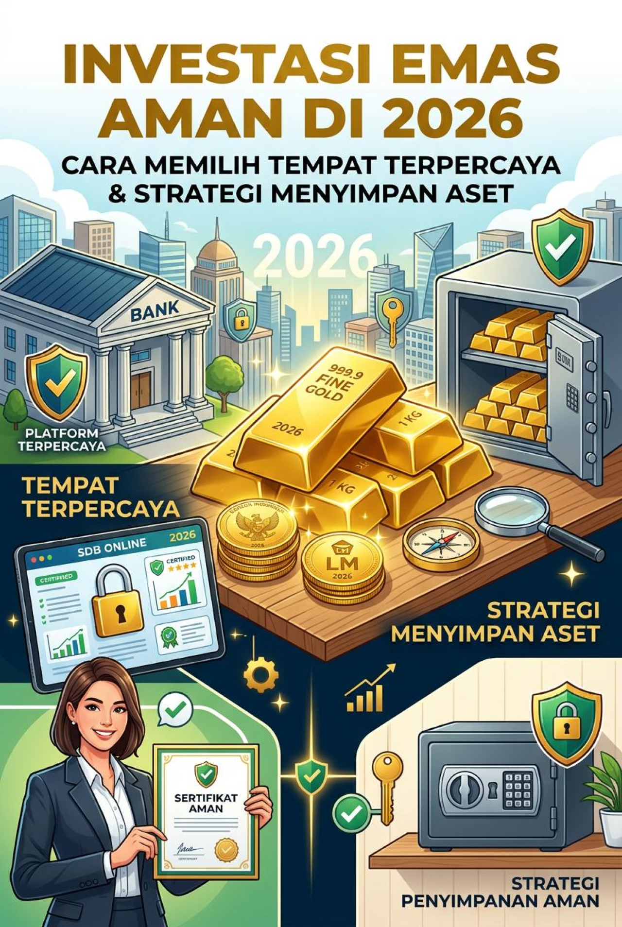 Investasi Emas Aman di 2026: Cara Memilih Tempat Terpercaya dan Strategi Menyimpan Aset